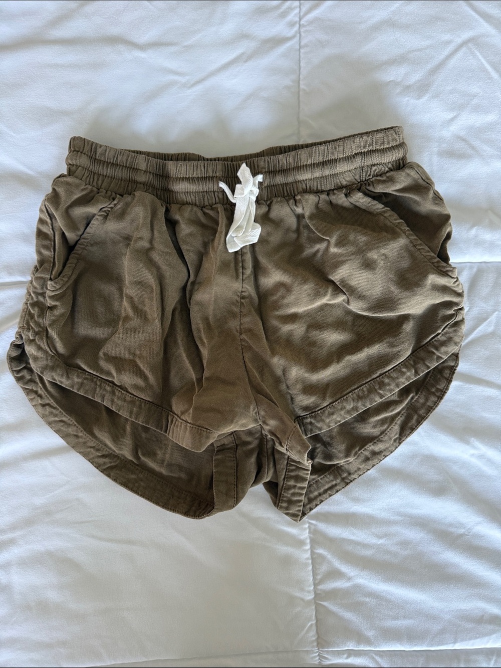 Billabong Elastic Waist Olive green Shorts with Drawstring